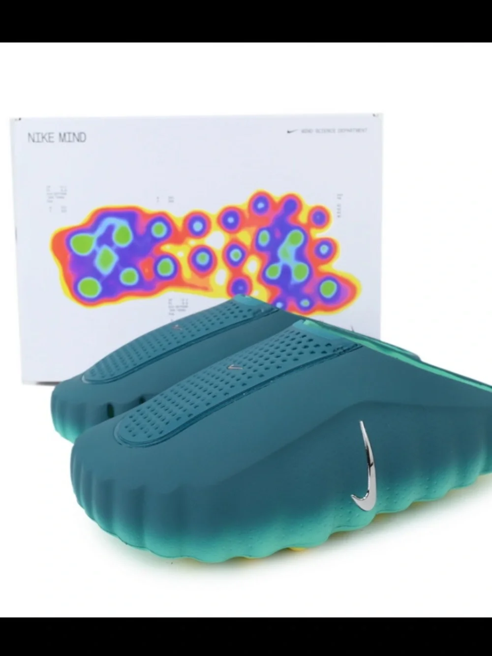 Nike Kids Teal Slide with Silver Swoosh